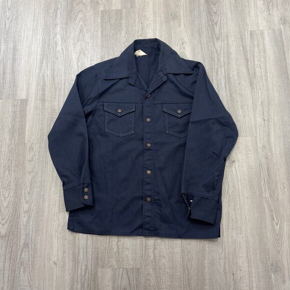 Vintage Other - Vintage Big Mac Work Button Shirt Men's Large Blue Canvas Workwear Heavyweight